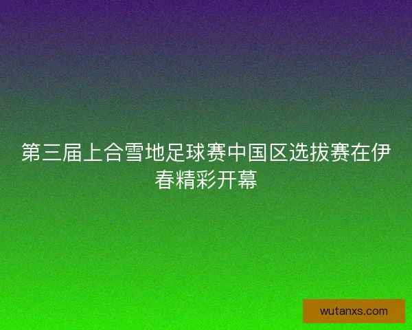 第三届上合雪地足球赛中国区选拔赛在伊春精彩开幕