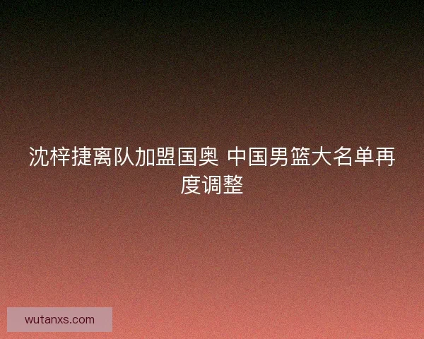 沈梓捷离队加盟国奥 中国男篮大名单再度调整